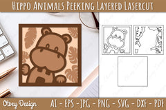 Animals Peeking Layered Lasercut SVG Bundle 8 - CraftNest - Digital Crafting and Art