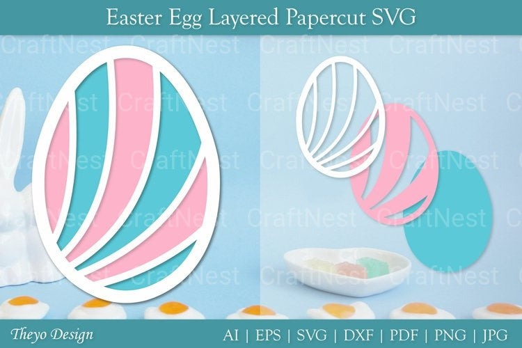 Easter Egg Layered Papercut SVG Bundle