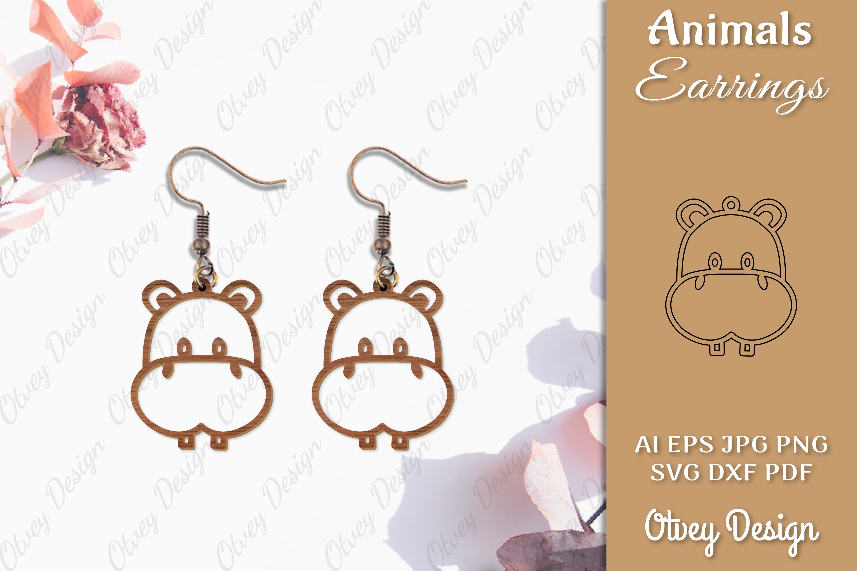 Animal Earrings SVG Bundle 23 - CraftNest - Digital Crafting and Art