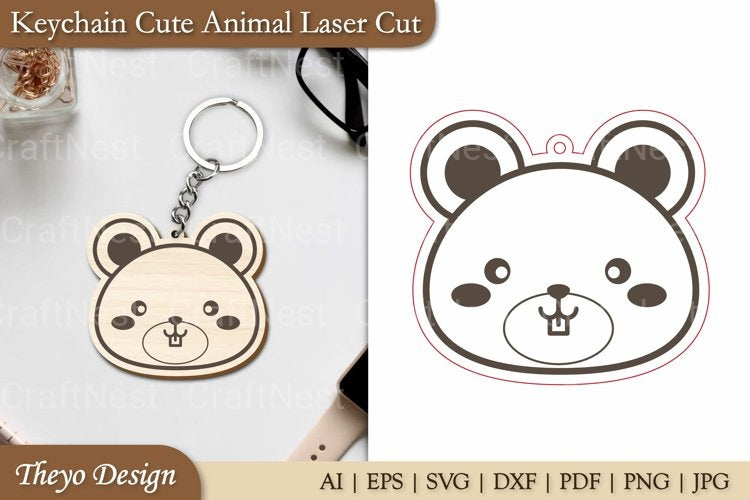 Cute Animal Keychain SVG Bundle