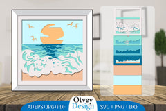 Sea Wave 3D Shadowbox Layered SVG Bundle 2 - CraftNest - Digital Crafting and Art