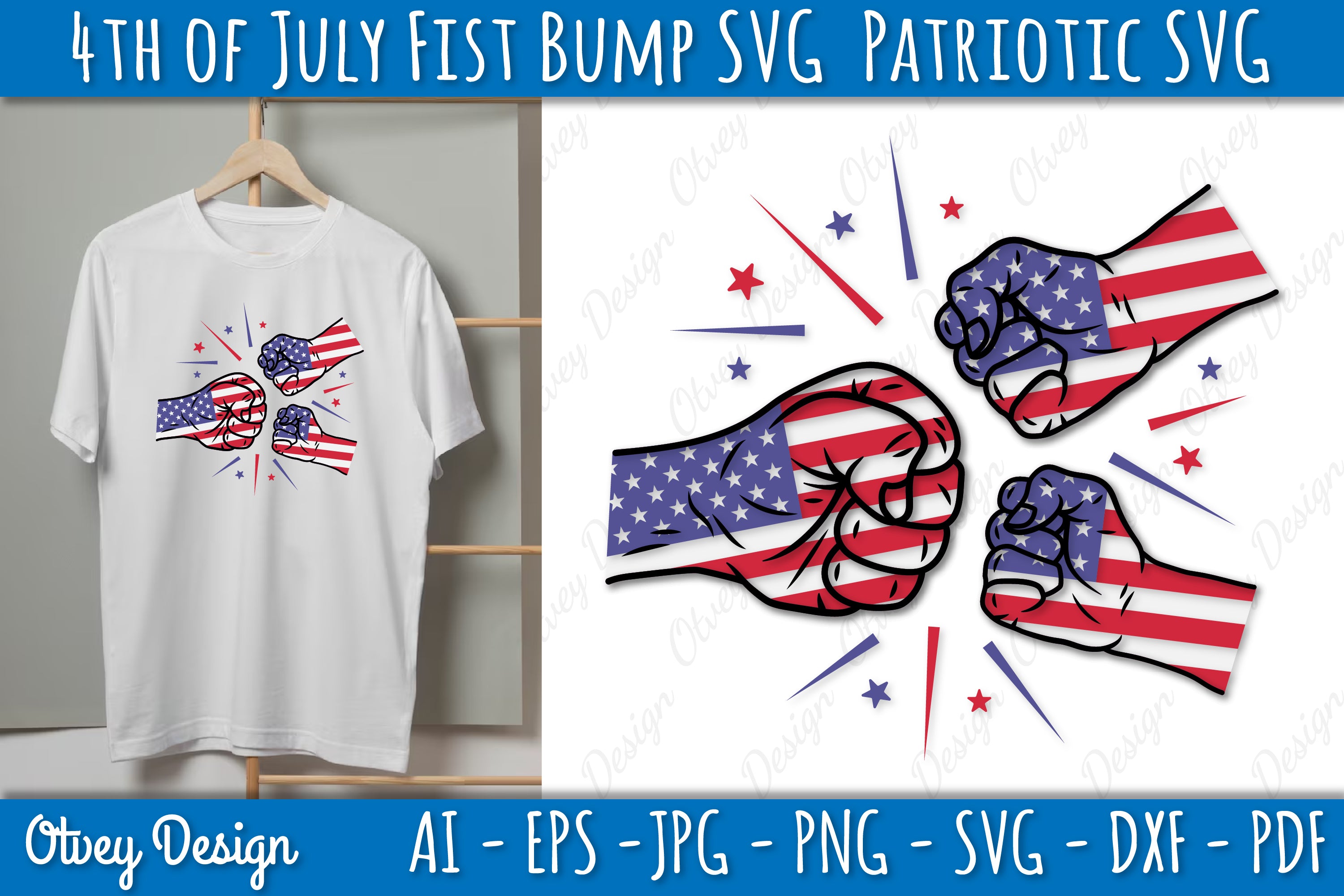 4th of July Patriotic Fist Bump SVG Bundle 4 - CraftNest - Digital Crafting and Art