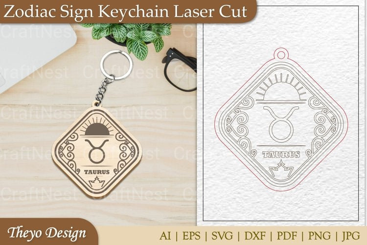 Zodiac Keychain SVG Bundle