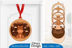 3D Animal Ornament Layered Lasercut SVG Bundle 5 - CraftNest - Digital Crafting and Art