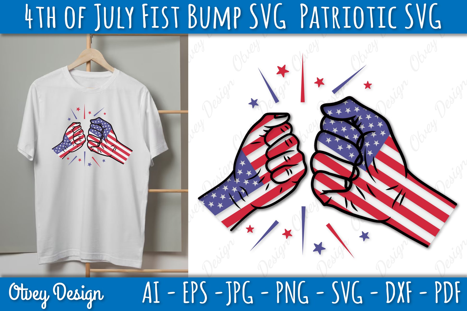 4th of July Patriotic Fist Bump SVG Bundle 2 - CraftNest - Digital Crafting and Art