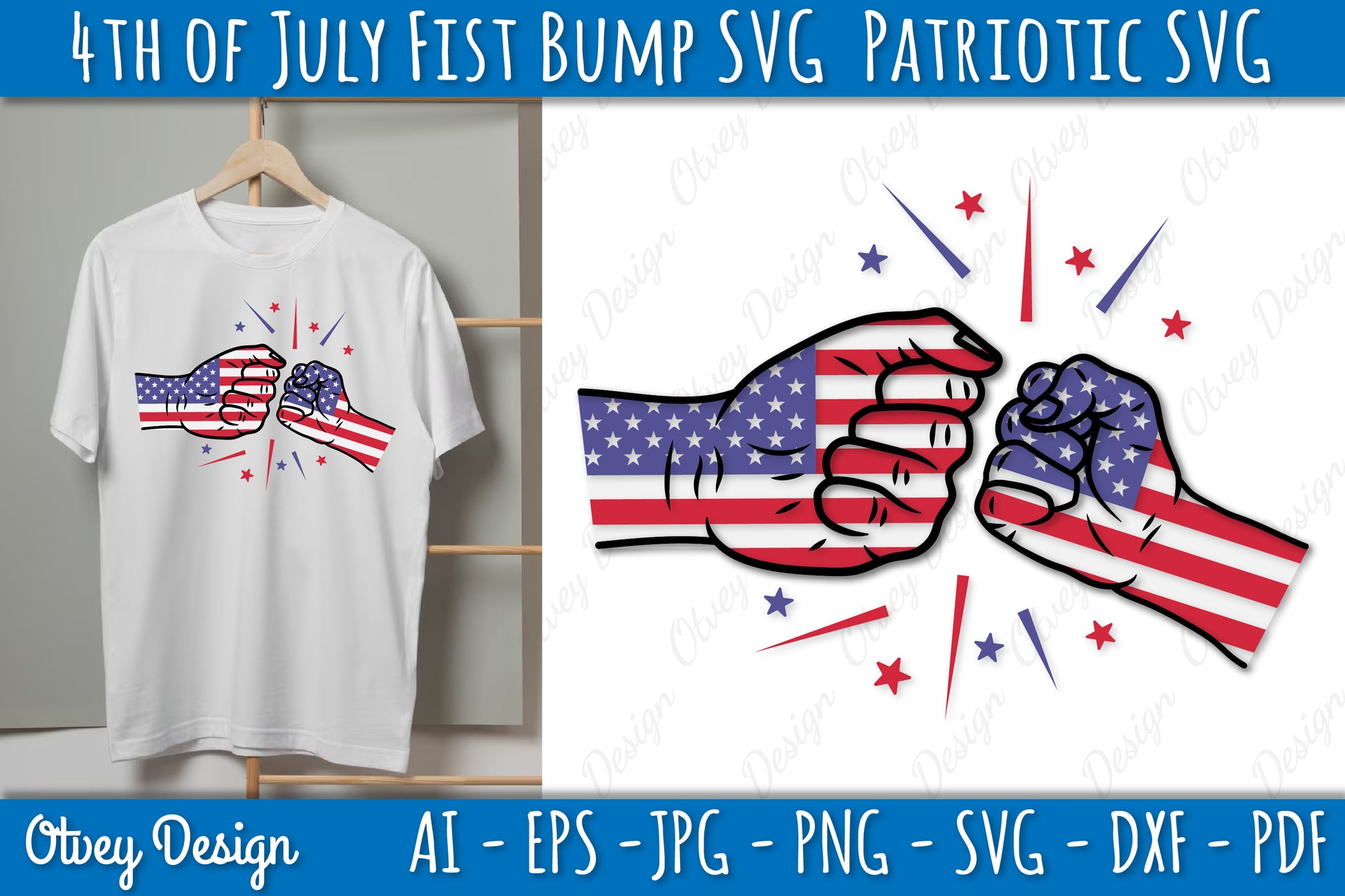 4th of July Patriotic Fist Bump SVG Bundle 7 - CraftNest - Digital Crafting and Art