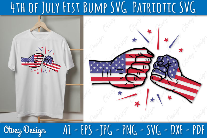 4th of July Patriotic Fist Bump SVG Bundle 7 - CraftNest - Digital Crafting and Art