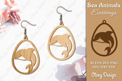 Sea Animals Earrings Laser Cut SVG Bundle 47 - CraftNest - Digital Crafting and Art