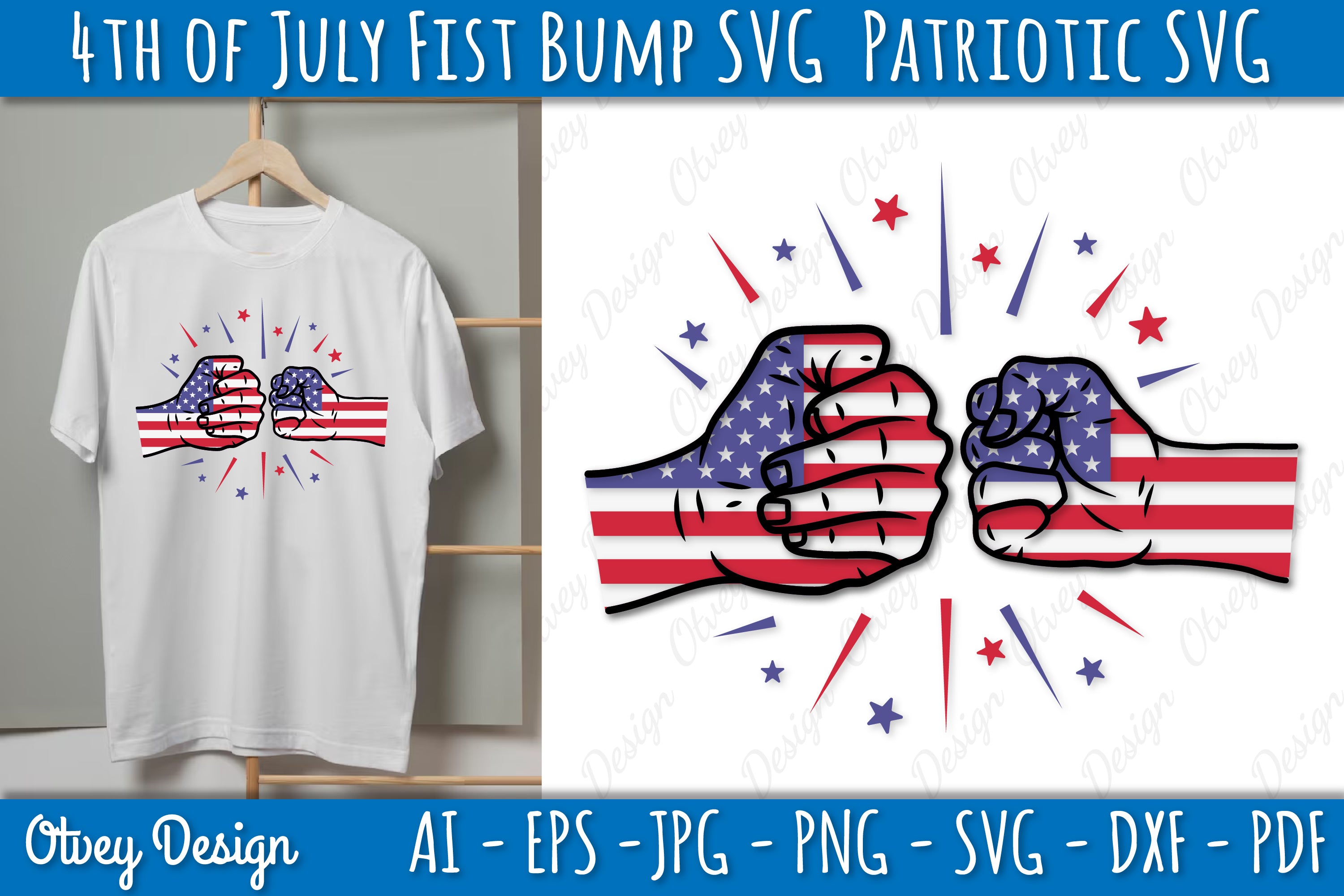4th of July Patriotic Fist Bump SVG Bundle 1 - CraftNest - Digital Crafting and Art