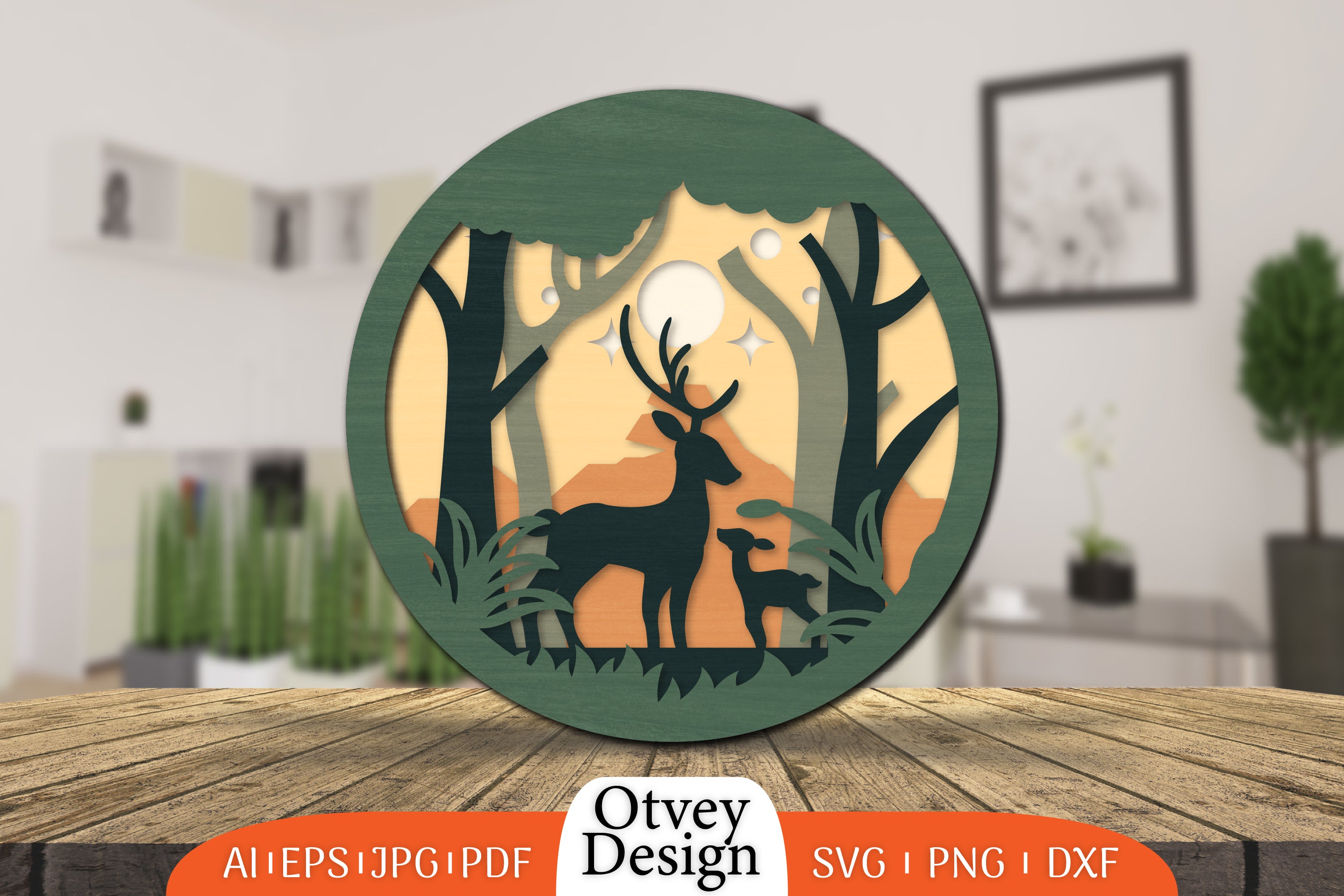 Christmas Deer 3D Round Layered Lasercut SVG Bundle 2 - CraftNest - Digital Crafting and Art