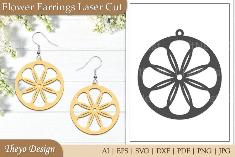 Lasercut Flower Earrings SVG Bundle
