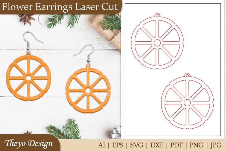 Lasercut Flower Earrings SVG Bundle