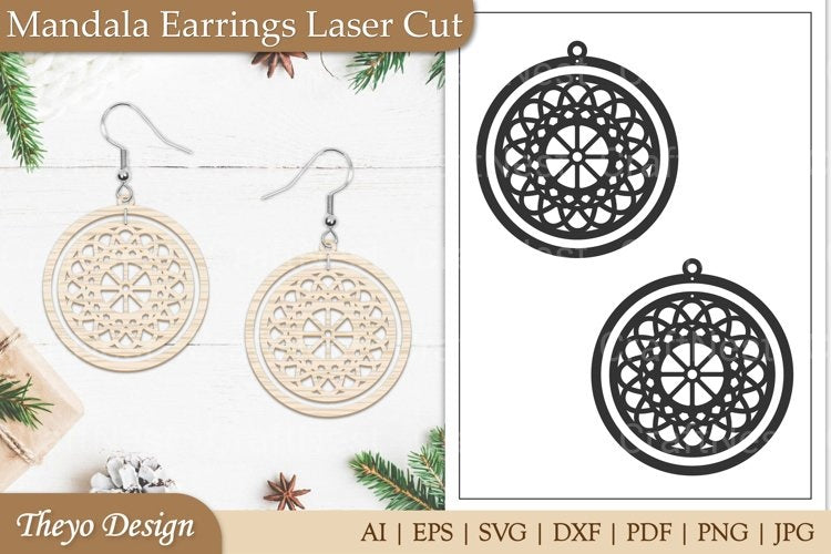 Earrings Mandala SVG Bundle