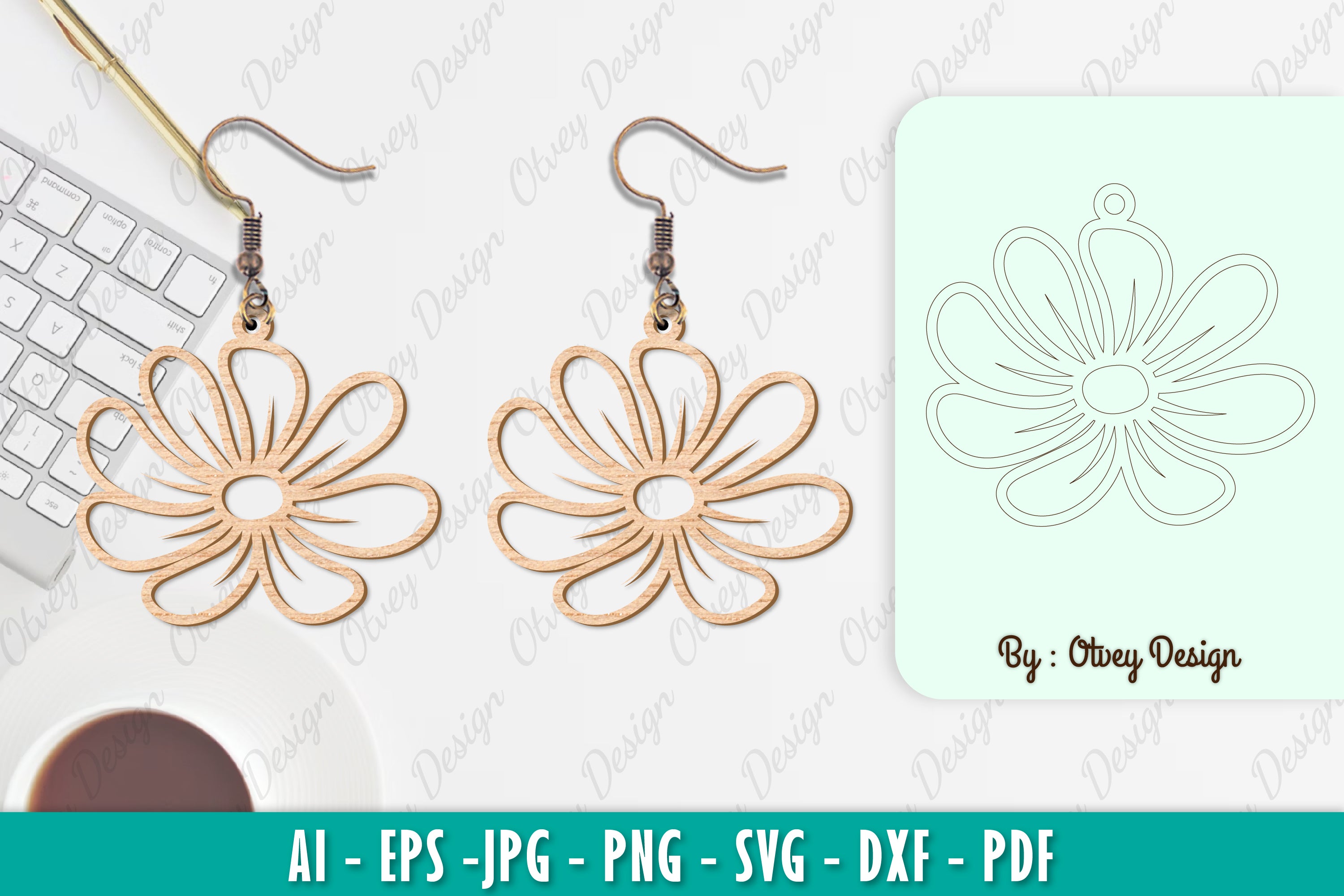 Flower Earring SVG Bundle 5 - CraftNest - Digital Crafting and Art