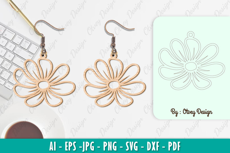 Flower Earring SVG Bundle 5 - CraftNest - Digital Crafting and Art