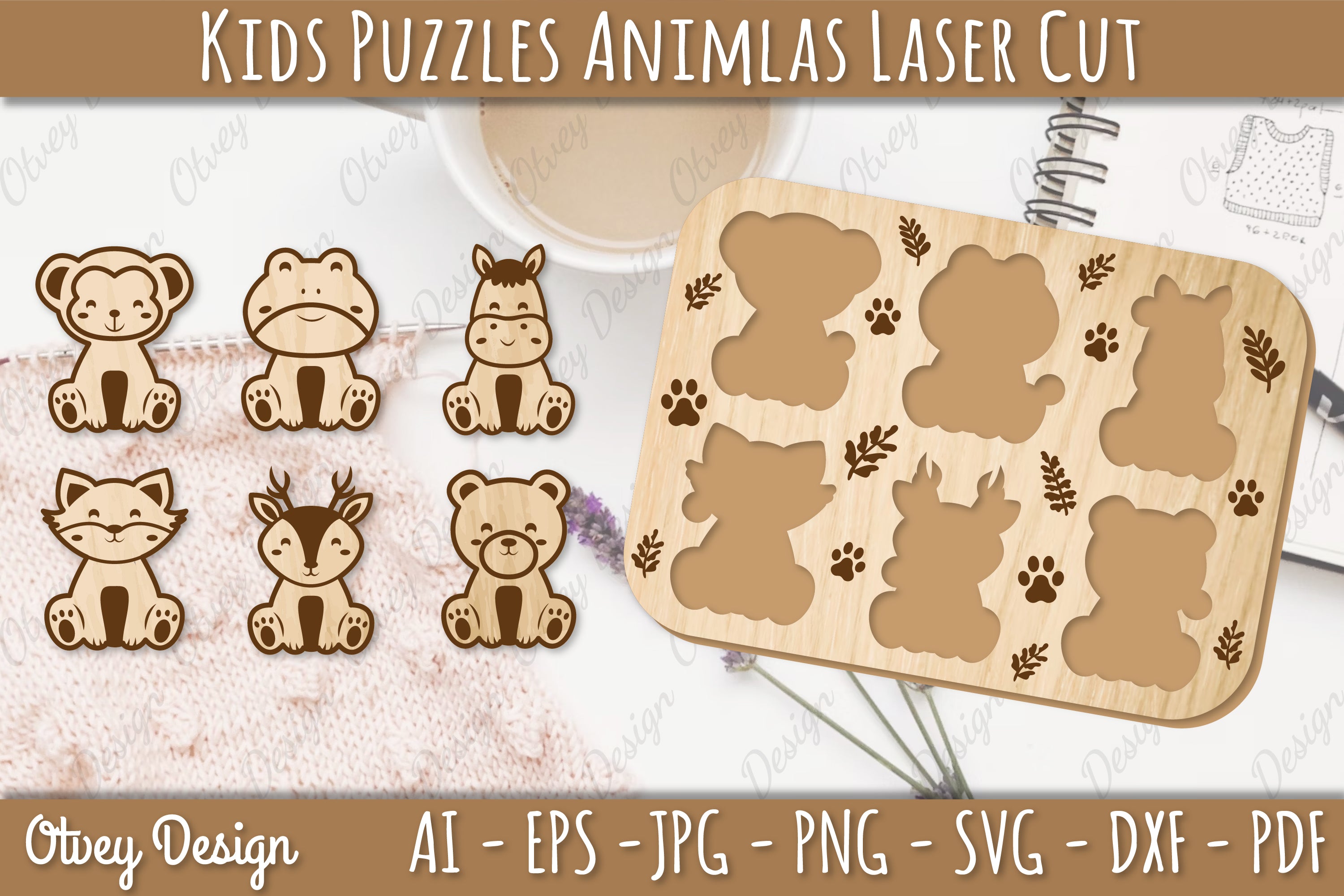 Kids Animal Puzzles SVG Bundle