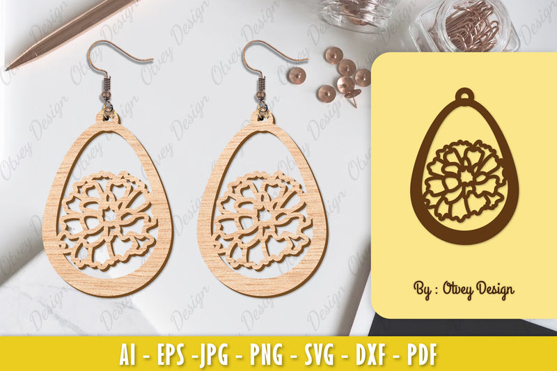 Flower Earring Laser Cut SVG Bundle 33 - CraftNest - Digital Crafting and Art