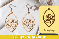Flower Earring Laser Cut SVG Bundle 13 - CraftNest - Digital Crafting and Art