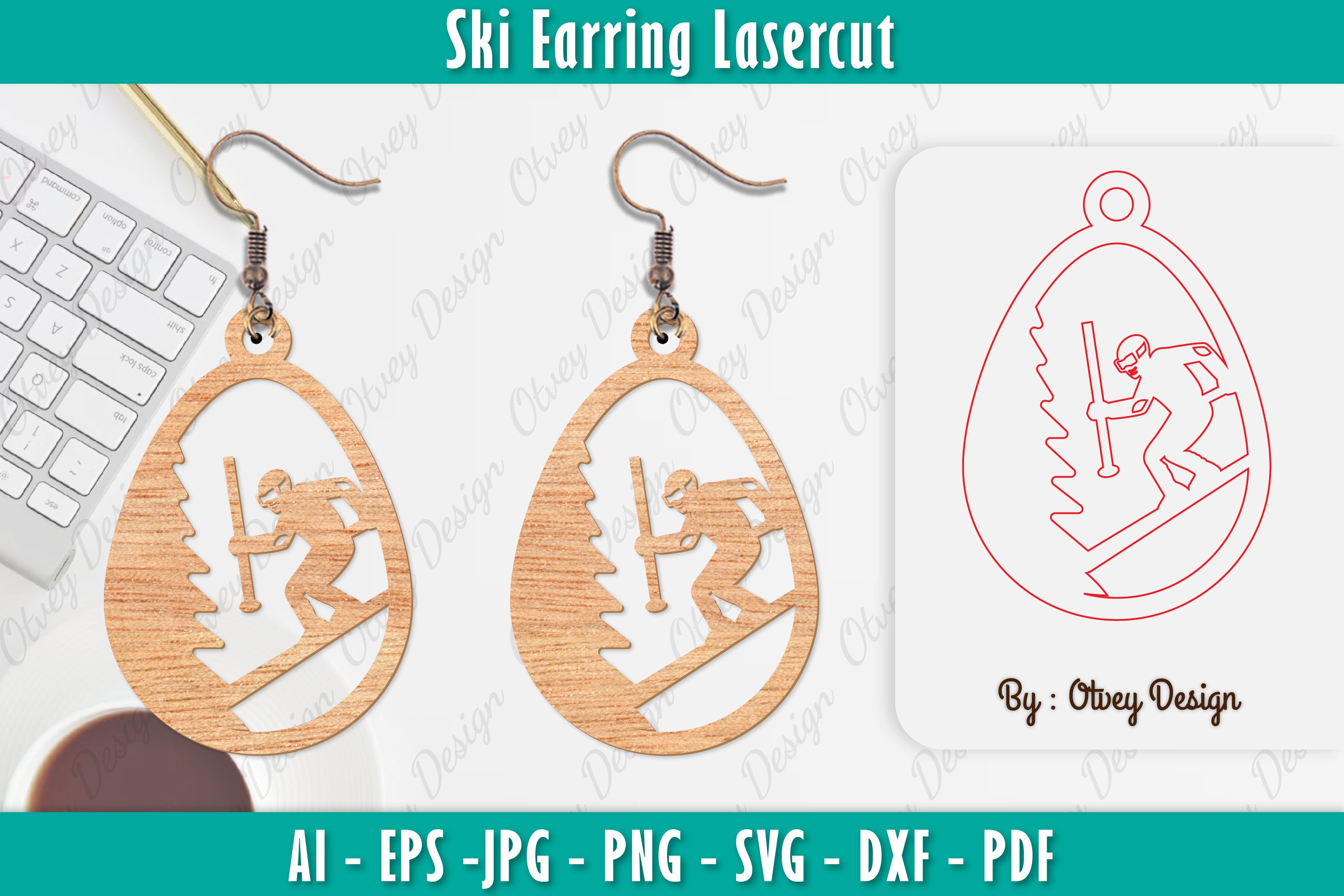 Ski Earring Laser Cut SVG Bundle 10 - CraftNest - Digital Crafting and Art