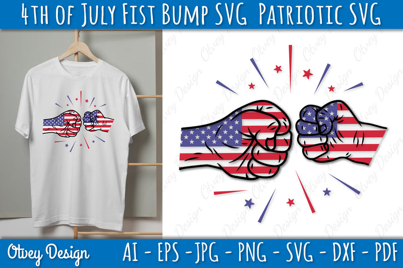 4th of July Patriotic Fist Bump SVG Bundle 3 - CraftNest - Digital Crafting and Art