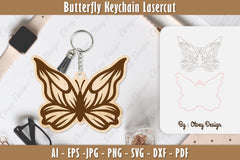 Butterfly Keychain Lasercut SVG Bundle 25 - CraftNest - Digital Crafting and Art