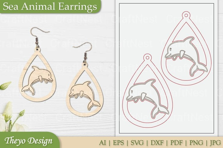 Sea Animal Earrings SVG Bundle
