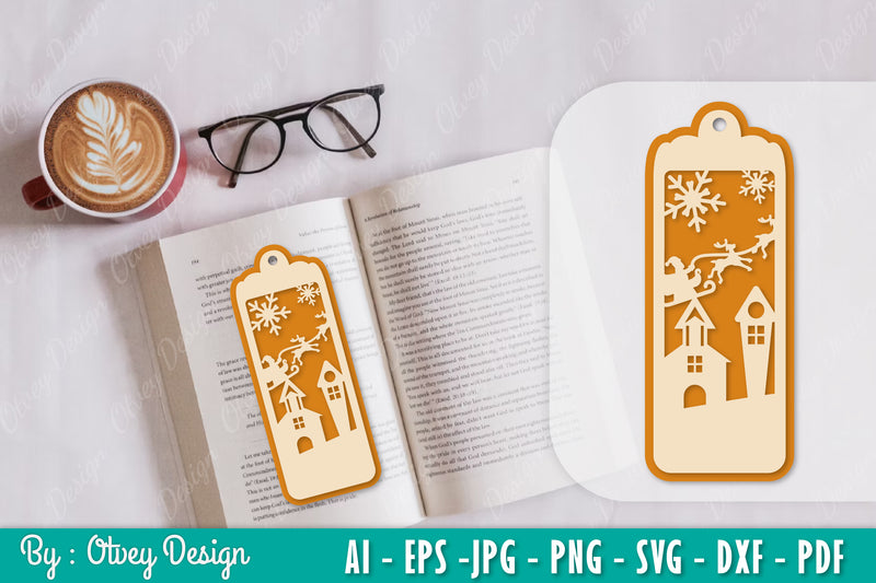 Santa Sleigh Bookmark SVG Bundle 3 - CraftNest - Digital Crafting and Art