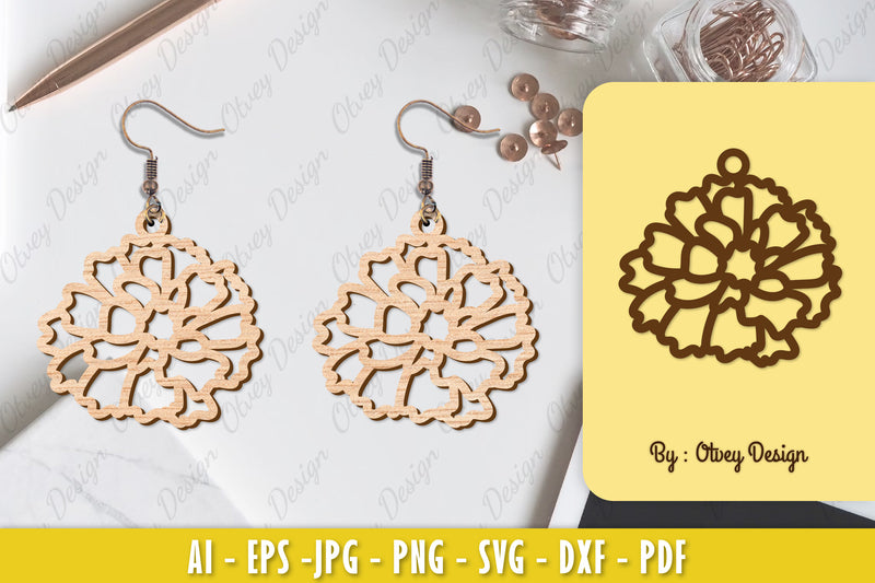 Flower Earring Laser Cut SVG Bundle 73 - CraftNest - Digital Crafting and Art