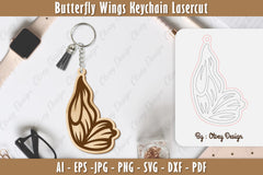 Butterfly Keychain Lasercut SVG Bundle 9 - CraftNest - Digital Crafting and Art