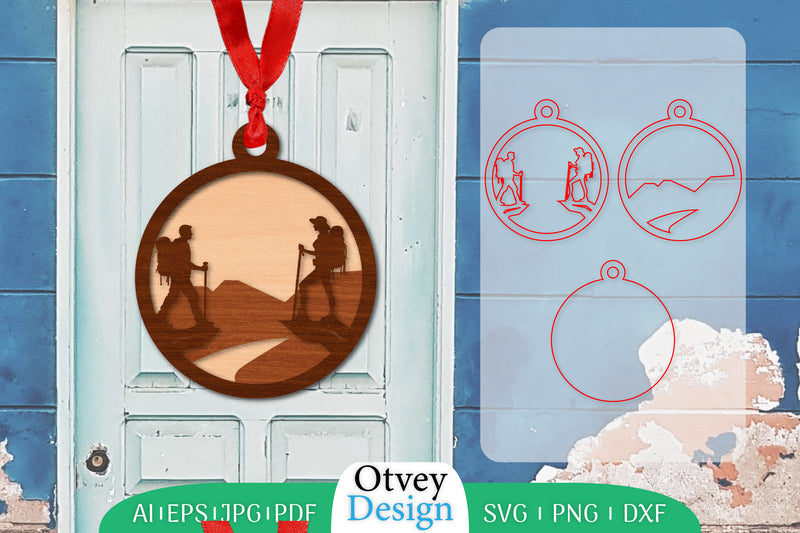 Hiking Couple Welcome Round Sign SVG Bundle 2 - CraftNest - Digital Crafting and Art