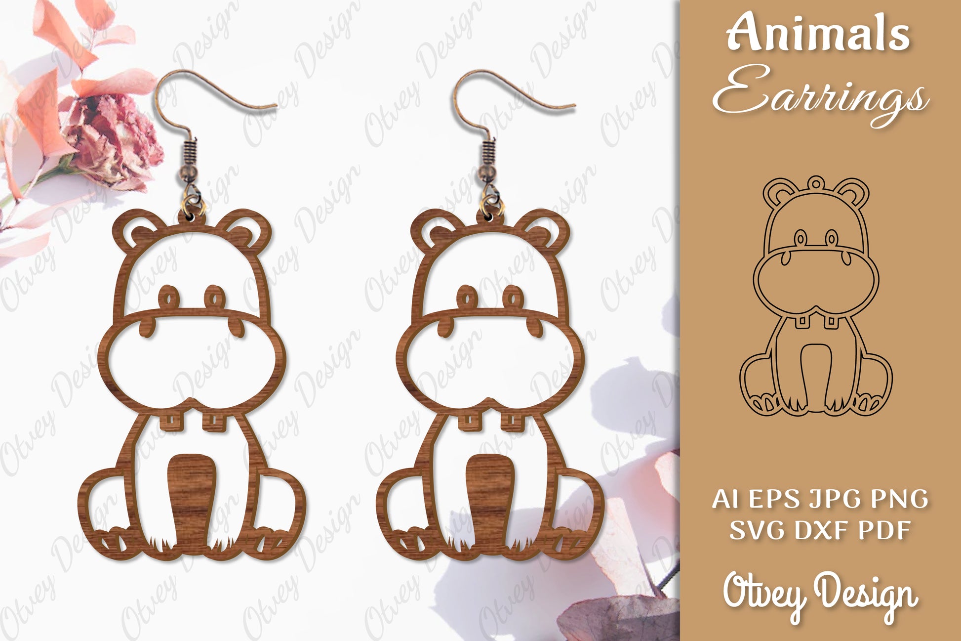 Animal Earrings SVG Bundle 8 - CraftNest - Digital Crafting and Art