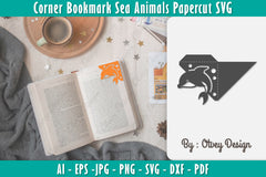Corner Bookmark Sea Animals SVG Bundle 5 - CraftNest - Digital Crafting and Art