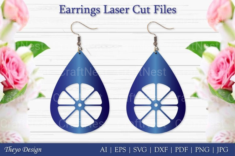 Laser Cut Flower Earrings SVG Bundle