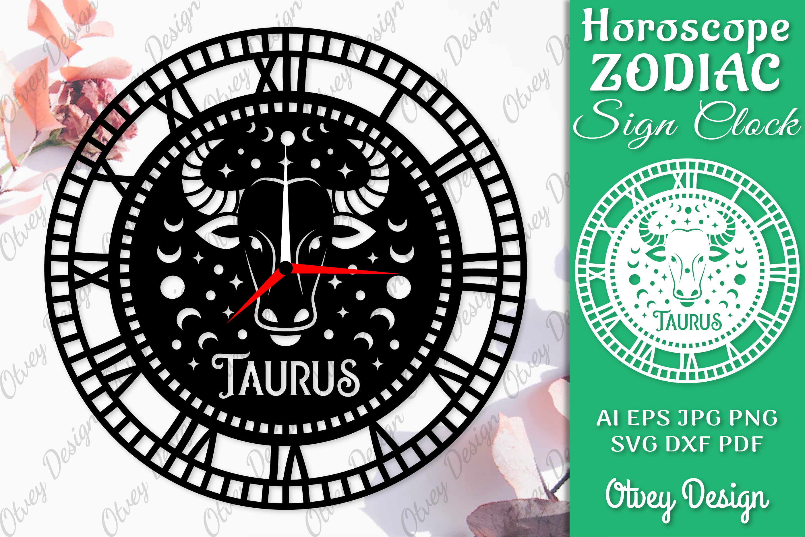 Horoscope Zodiac Sign Laser Cut Clock SVG Bundle 1 - CraftNest - Digital Crafting and Art