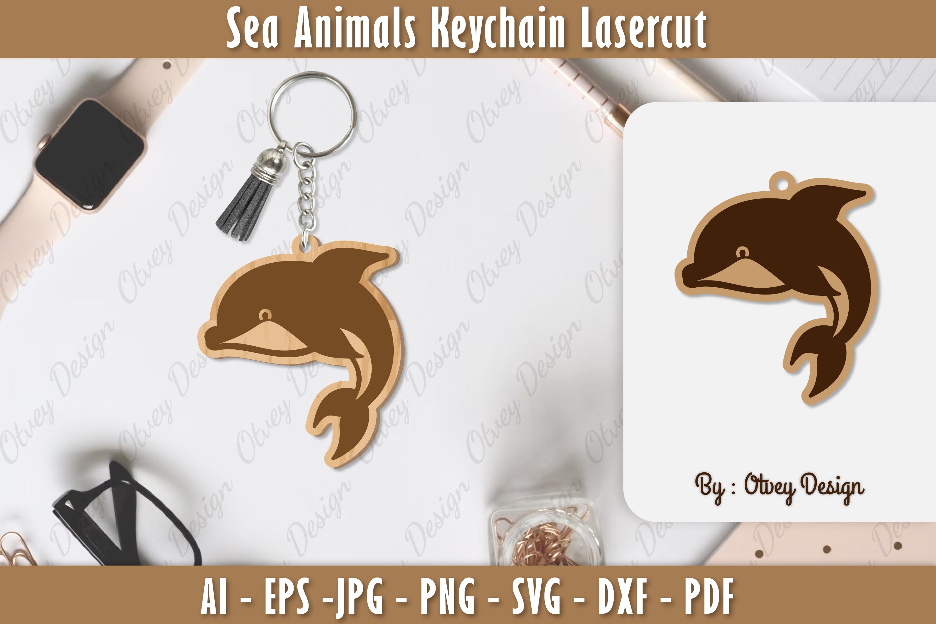 Keychain Sea Animals Laser Cut SVG Bundle 5 - CraftNest - Digital Crafting and Art