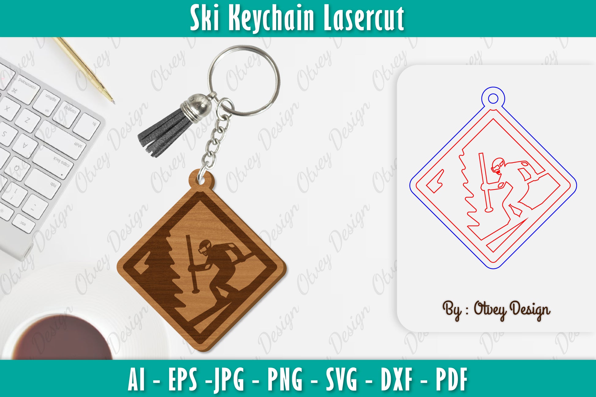 Ski Keychain Lasercut SVG Bundle 17 - CraftNest - Digital Crafting and Art