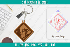 Ski Keychain Lasercut SVG Bundle 17 - CraftNest - Digital Crafting and Art