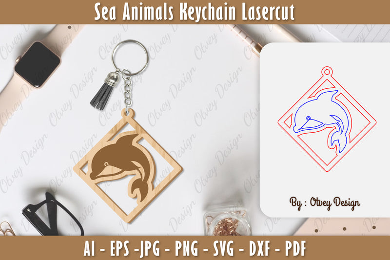 Keychain Sea Animals Laser Cut SVG Bundle 53 - CraftNest - Digital Crafting and Art