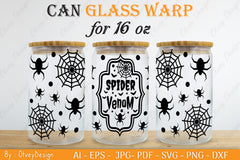 Halloween 16 oz Can Glass Wrap SVG Bundle 1 - CraftNest - Digital Crafting and Art