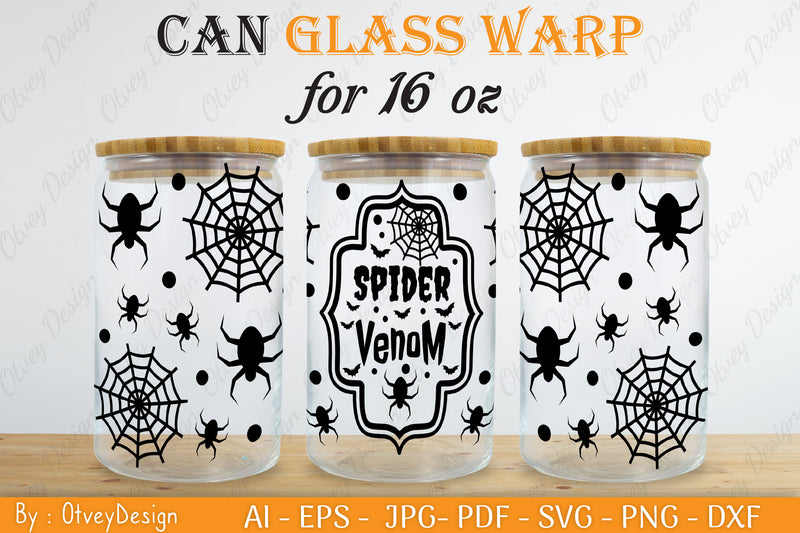 Halloween 16 oz Can Glass Wrap SVG Bundle 1 - CraftNest - Digital Crafting and Art