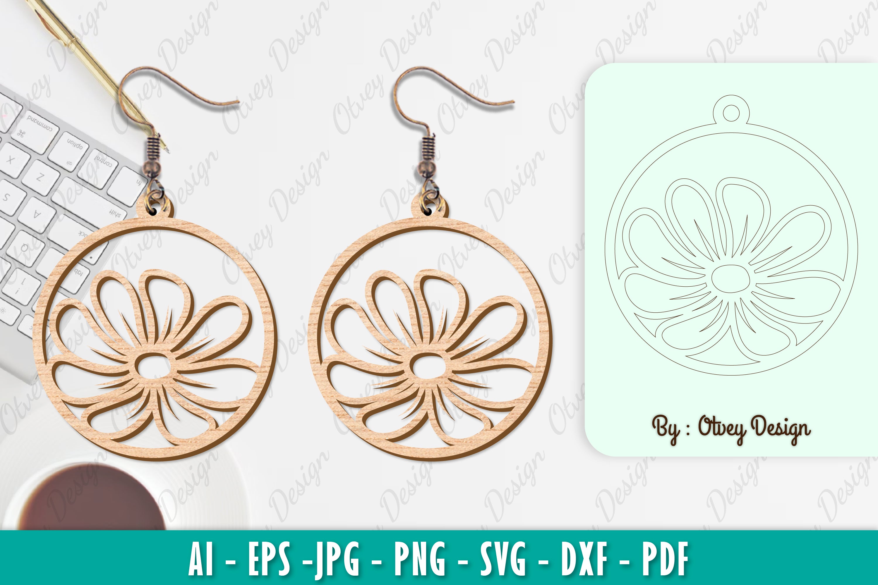 Flower Earring SVG Bundle 41 - CraftNest - Digital Crafting and Art