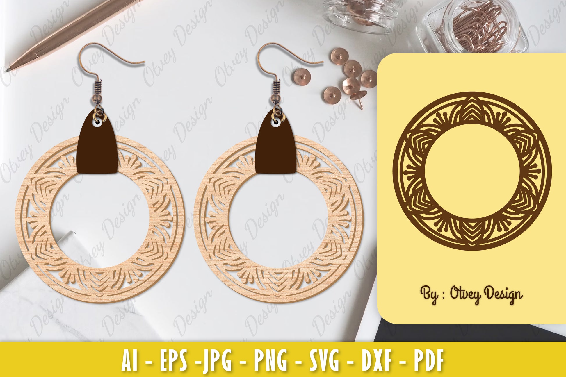 Earrings Mandala SVG Bundle 13 - CraftNest - Digital Crafting and Art