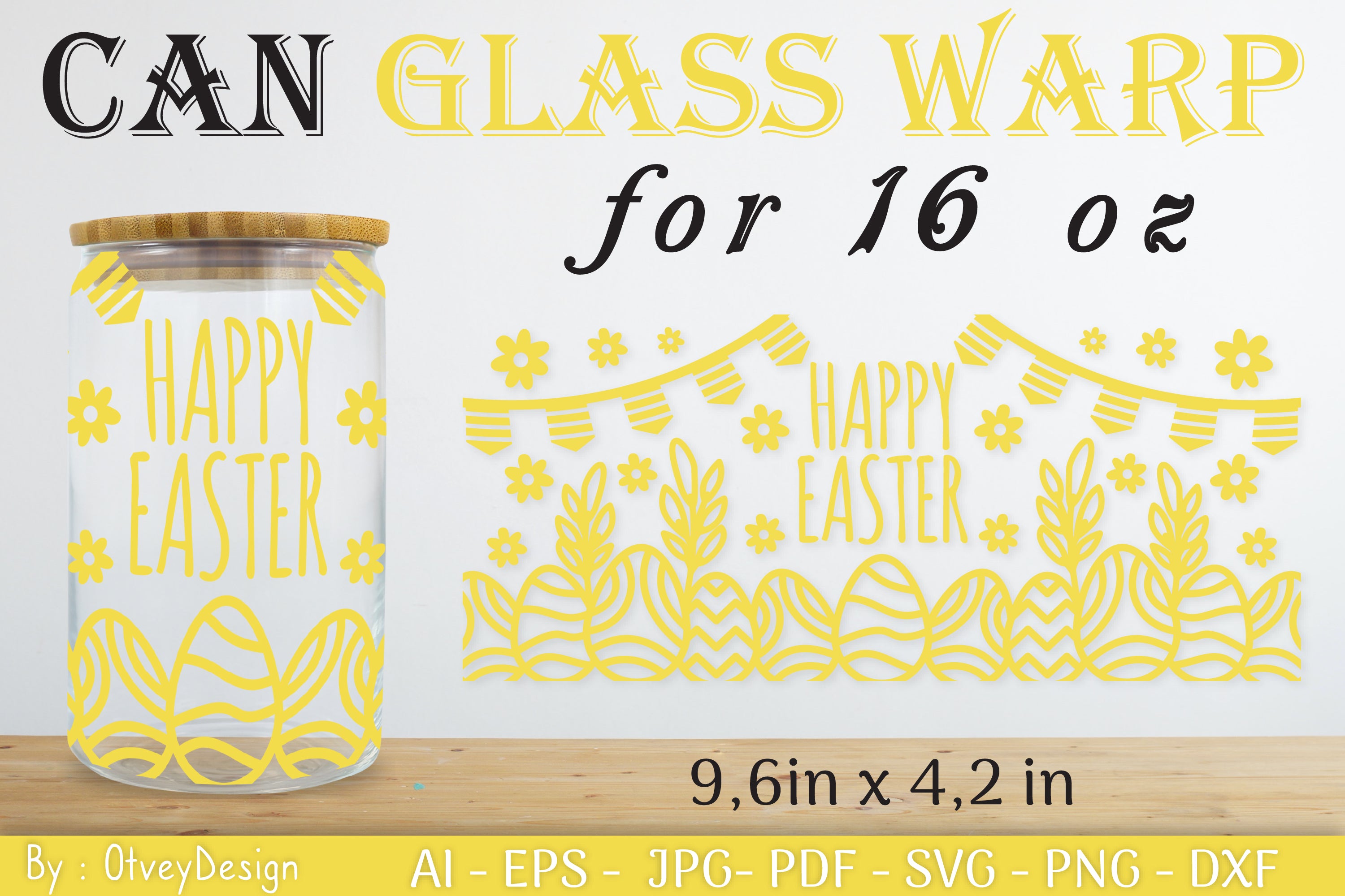 Happy Easter Day 16oz Can Glass Wrap SVG Bundle 5 - CraftNest - Digital Crafting and Art