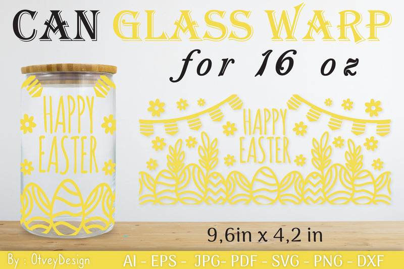 Happy Easter Day 16oz Can Glass Wrap SVG Bundle 5 - CraftNest - Digital Crafting and Art