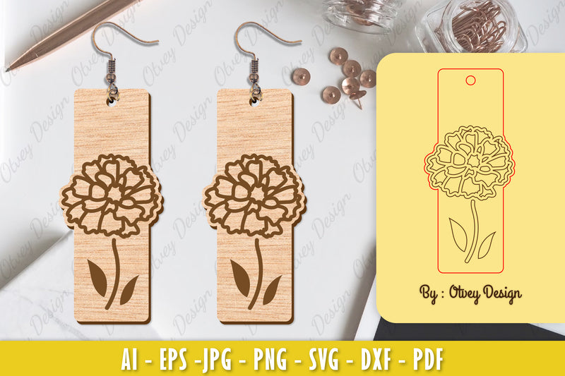 Flower Earring Laser Cut SVG Bundle 143 - CraftNest - Digital Crafting and Art