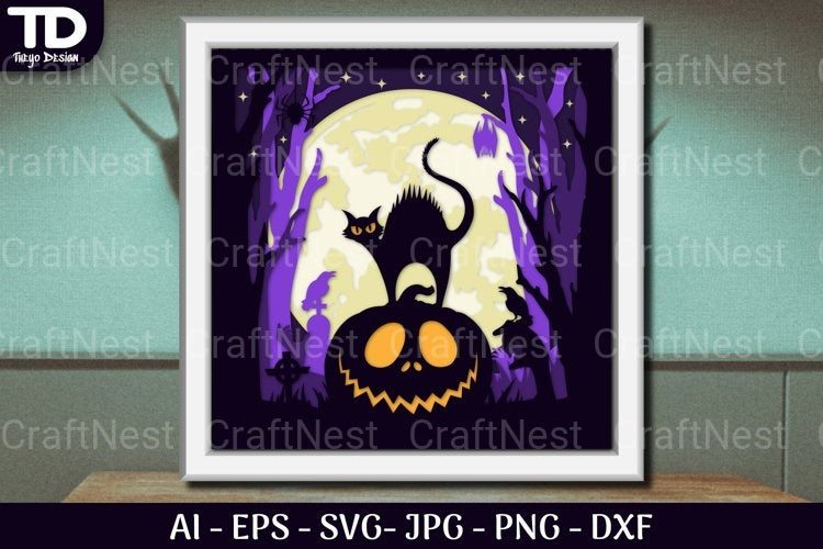 Shadow Helloween Layered Papercut SVG