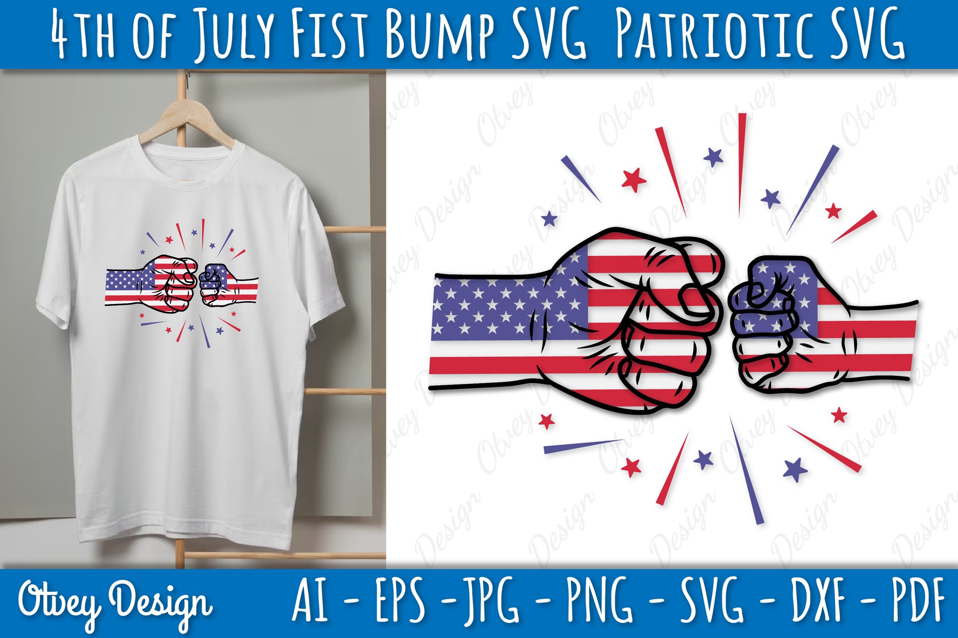 4th of July Patriotic Fist Bump SVG Bundle 5 - CraftNest - Digital Crafting and Art