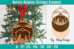 Nativity Religious Christmas Ornament SVG Bundle 5 - CraftNest - Digital Crafting and Art