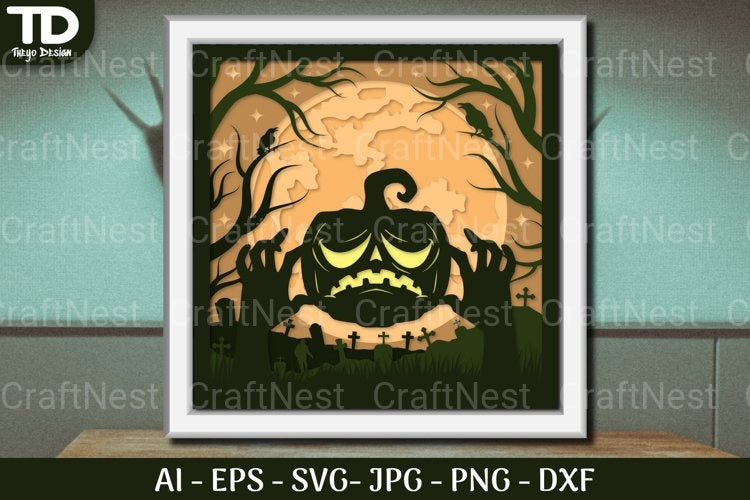Shadow Helloween Layered Papercut SVG