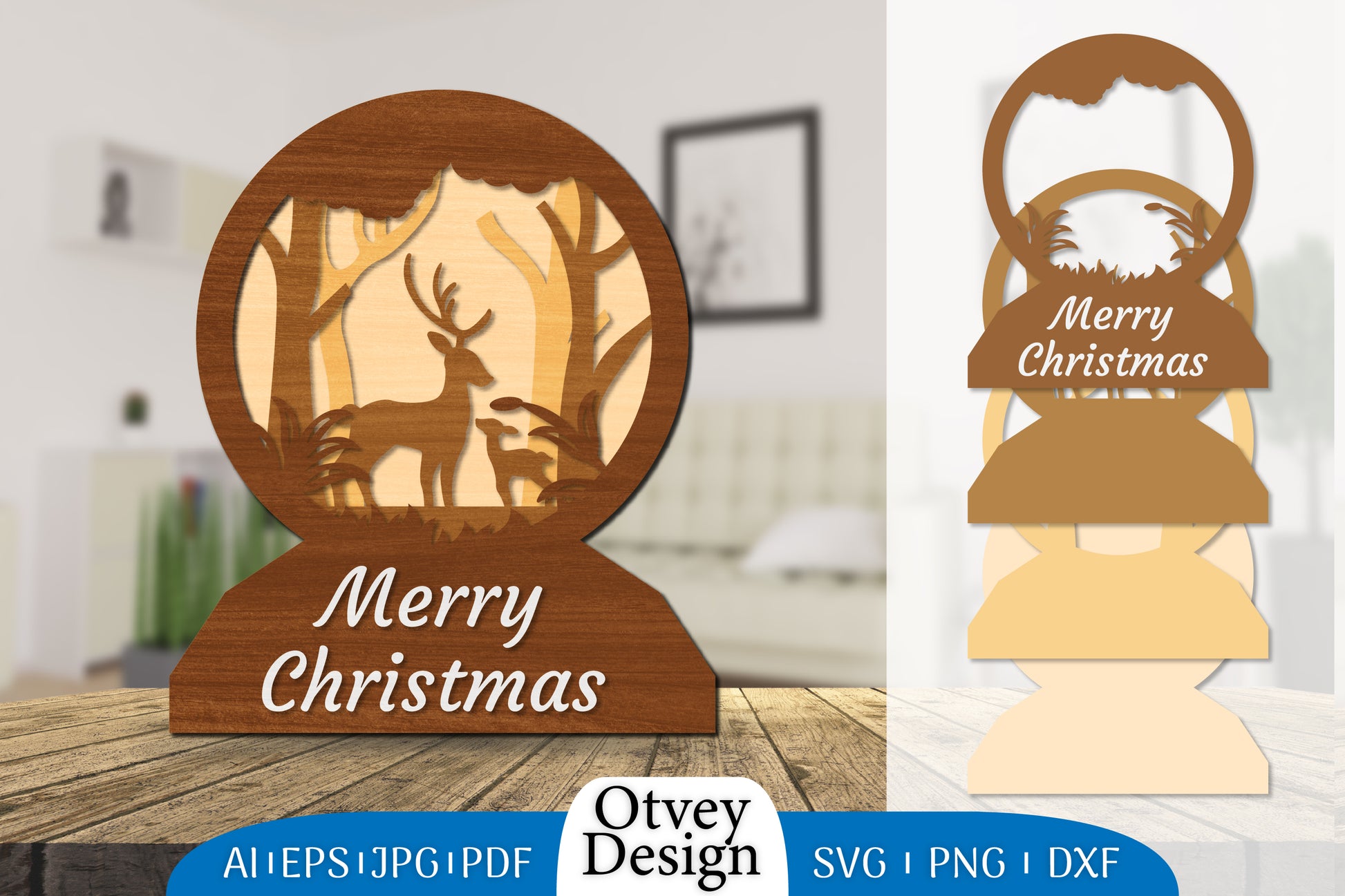 Christmas Deer Lasercut SVG Bundle 2 - CraftNest - Digital Crafting and Art